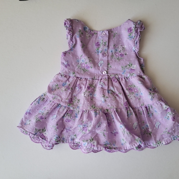 Pastel Lavender Floral Easter Spring Baby Ruffle Dress - Picture 2 of 5